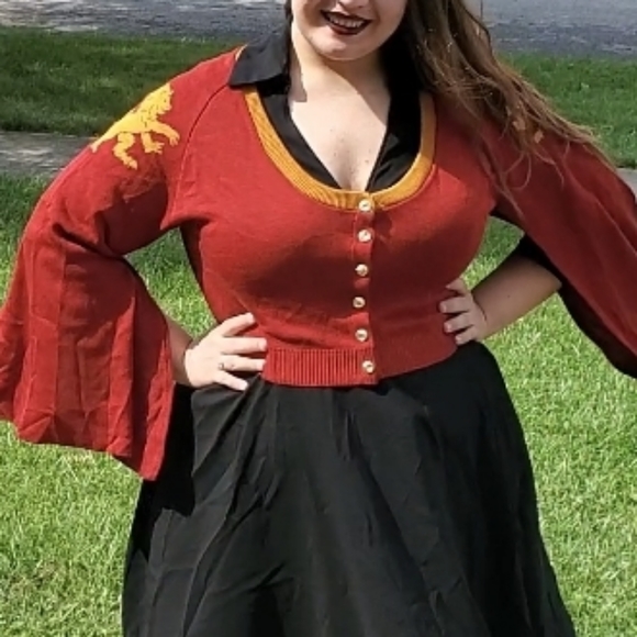 Elhoffer Design Retired Lion long Cape Sleeve Cropped Cardigan - Picture 11 of 14